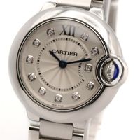 [중고] Cartier 까르띠에 손목시계 발롱 블루 SM 11P 다이아 WE902073 실버 스테인리스 스틸 다이아몬드 발롱 블루 SM 11P 다이아 여성용 Used A