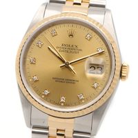 [중고] ROLEX 손목시계 데이트저스트 10P 다이아 N번 16233G CH/QP K18(옐로우 골드) 스테인리스 스틸 데이트저스트 10P 다이아 N번 남성용