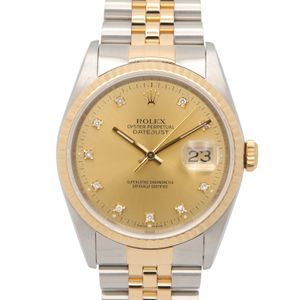 [중고] ROLEX 손목시계 데이트저스트 10P 다이아 N번 16233G CH/QP K18(옐로우 골드) 스테인리스 스틸 데이트저스트 10P 다이아 N번 남성용