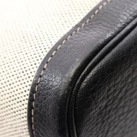【중고】 Hermes 에르메스 토트백 가든파티 PM 옵티컬 H 에크뤼/블랙 캔버스 레더 가든파티 PM 옵티컬 H 에크뤼/블랙
