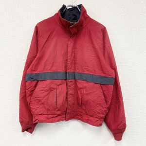 Woolrich full-zip jacket, red , size M, windbreaker, nylon outerwear, women's, used clothing.