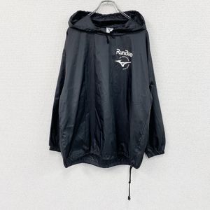 RUNBIRD MIZUNO MIZUNO Pullover Jacket, Black, Size M, Windbreaker, Nylon Outerwear, Men's, Used Clothing