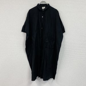 SETTEN Short-Sleeved Shirt Dress, Black, Vintage