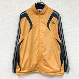 adidas full-zip jacket/windbreaker, orange, size L, used.