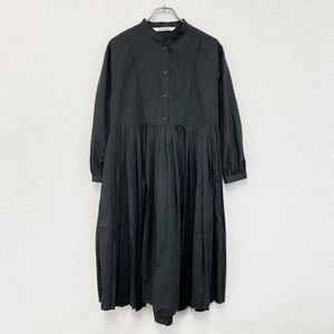 Ray Beams pleated panel dress, black, vintage.