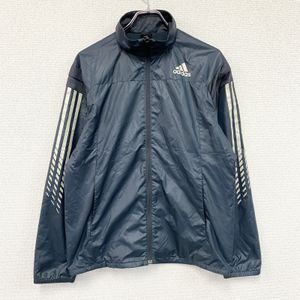 adidas full-zip jacket/windbreaker, navy blue, size M, used.
