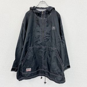 DOWN TO GROUND Anorak Parka, Half-Zip Nylon Parka, Black, Size L, Used
