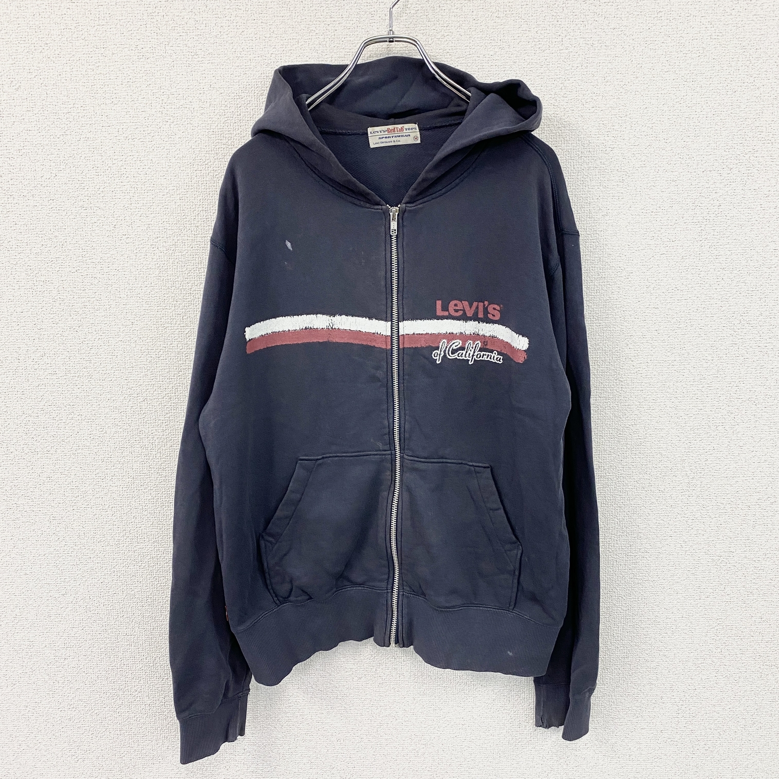 Levi's Red TabRED拉鍊連帽衫/連帽衫，海軍藍，M 碼，古著。