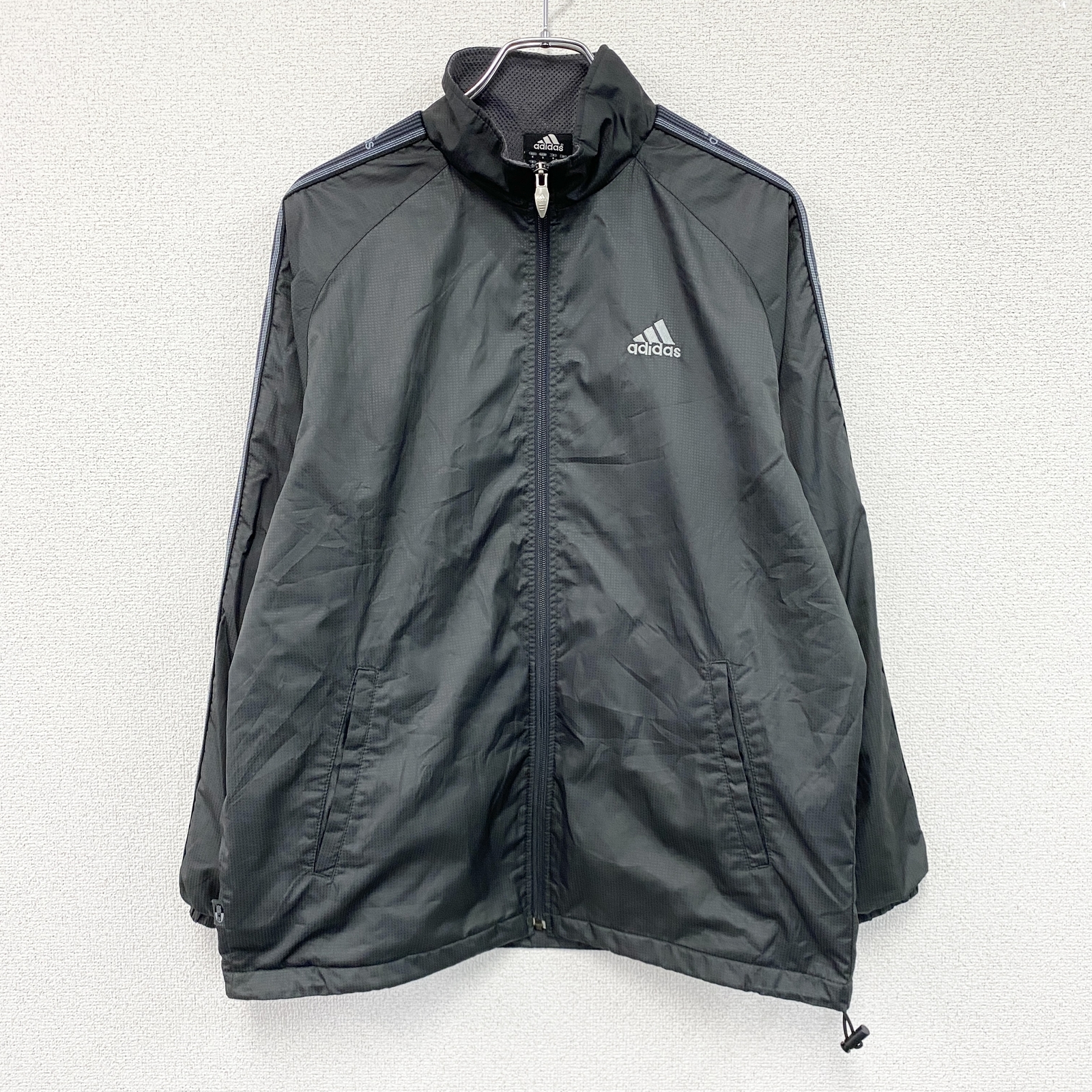 adidas全拉鍊外套/防風衣，深灰色，M 碼，古著。