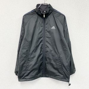 adidas full-zip jacket/windbreaker, dark gray, size M, used.