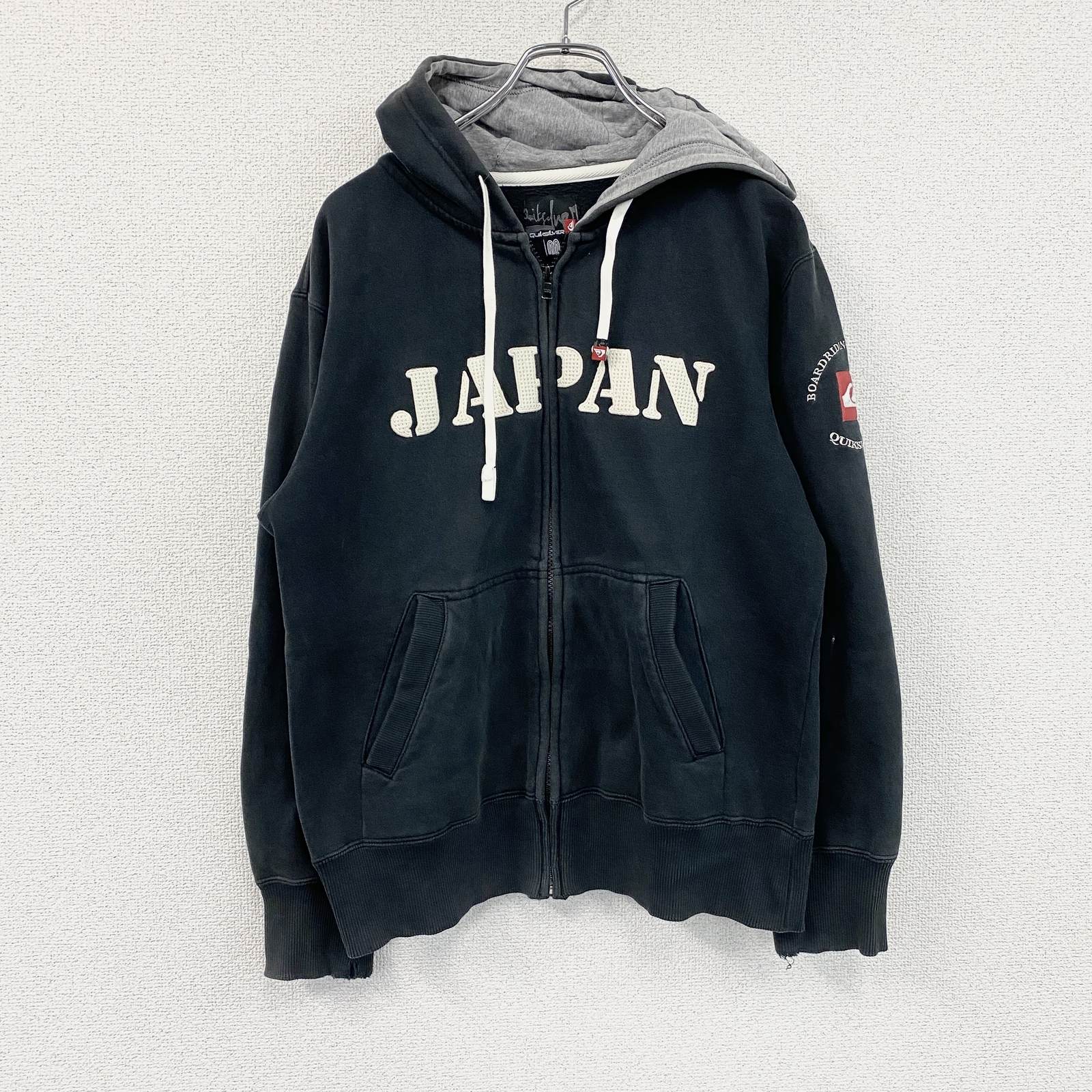 Quiksilver 全拉鍊連帽衫/衛衣，黑色，M 碼（古著）