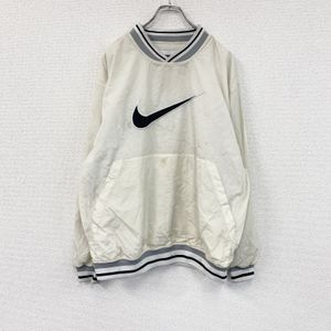 NIKE nylon pullover jacket, white, size M, used.