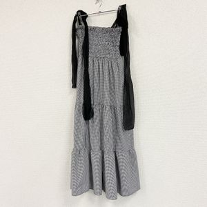 MAJESTIC LEGON Camisole Long Dress, Gingham Check, Two Color Black and White, Size M, Used