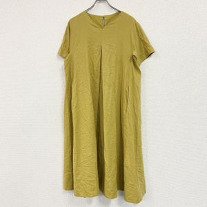 UREAN RESEARCH DOORS V-neck flared dress, yellow, size M, used.