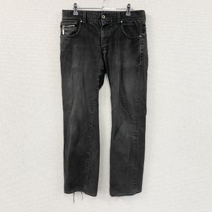 COMME CA ISM denim pants/jeans, zip fly, black, size XL, used.