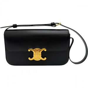 CELINE/セリーヌ トリオンフ 194143BF4.38NO クロード ショルダーバッグ カーフ ブラック/ゴールド金具 レディース 【中古】