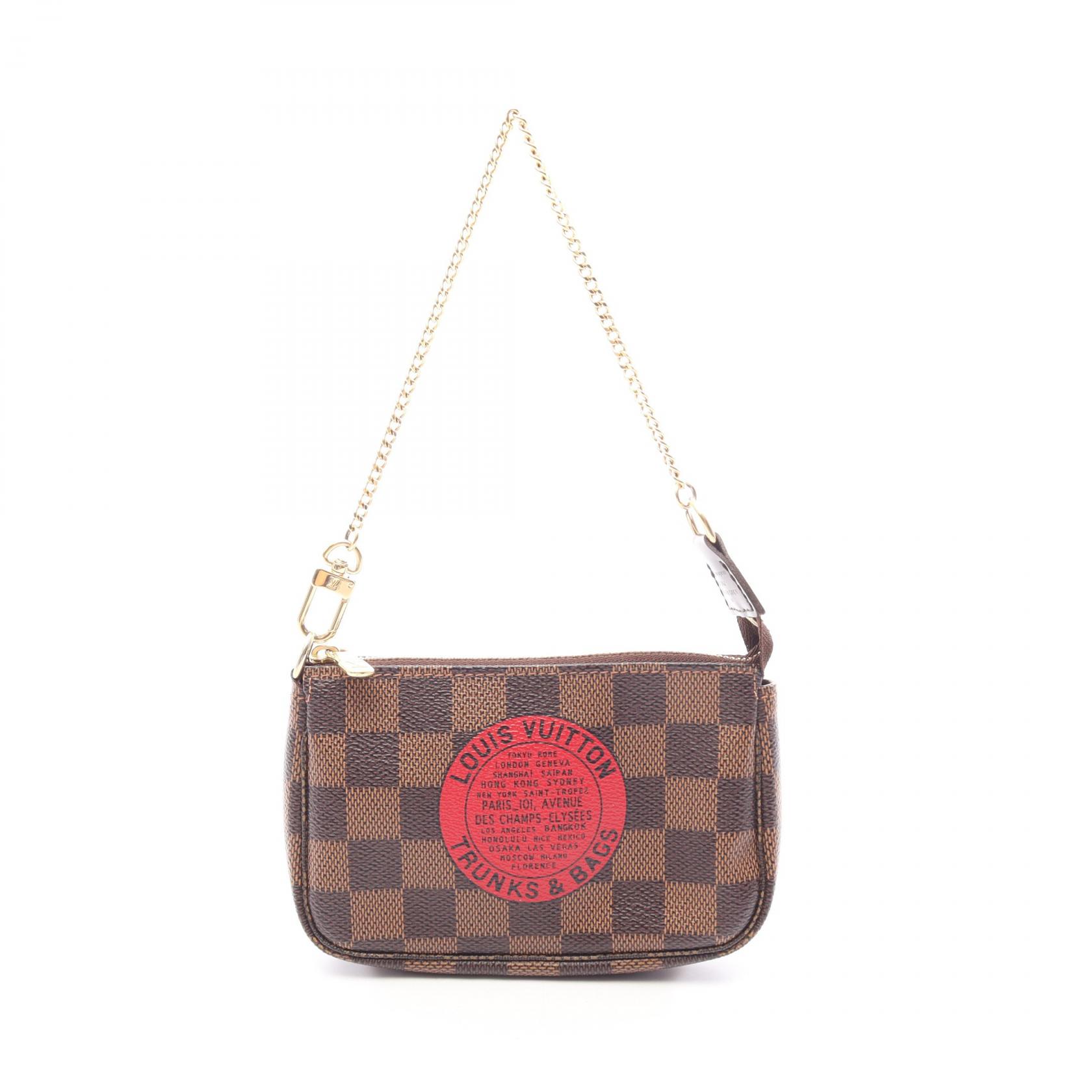 [二手] 路易威登LOUIS VUITTON手提包 迷你手袋配件 Damier Ebene T&B N58011 PVC 塗層帆布皮革 T&B 迷你手袋配件