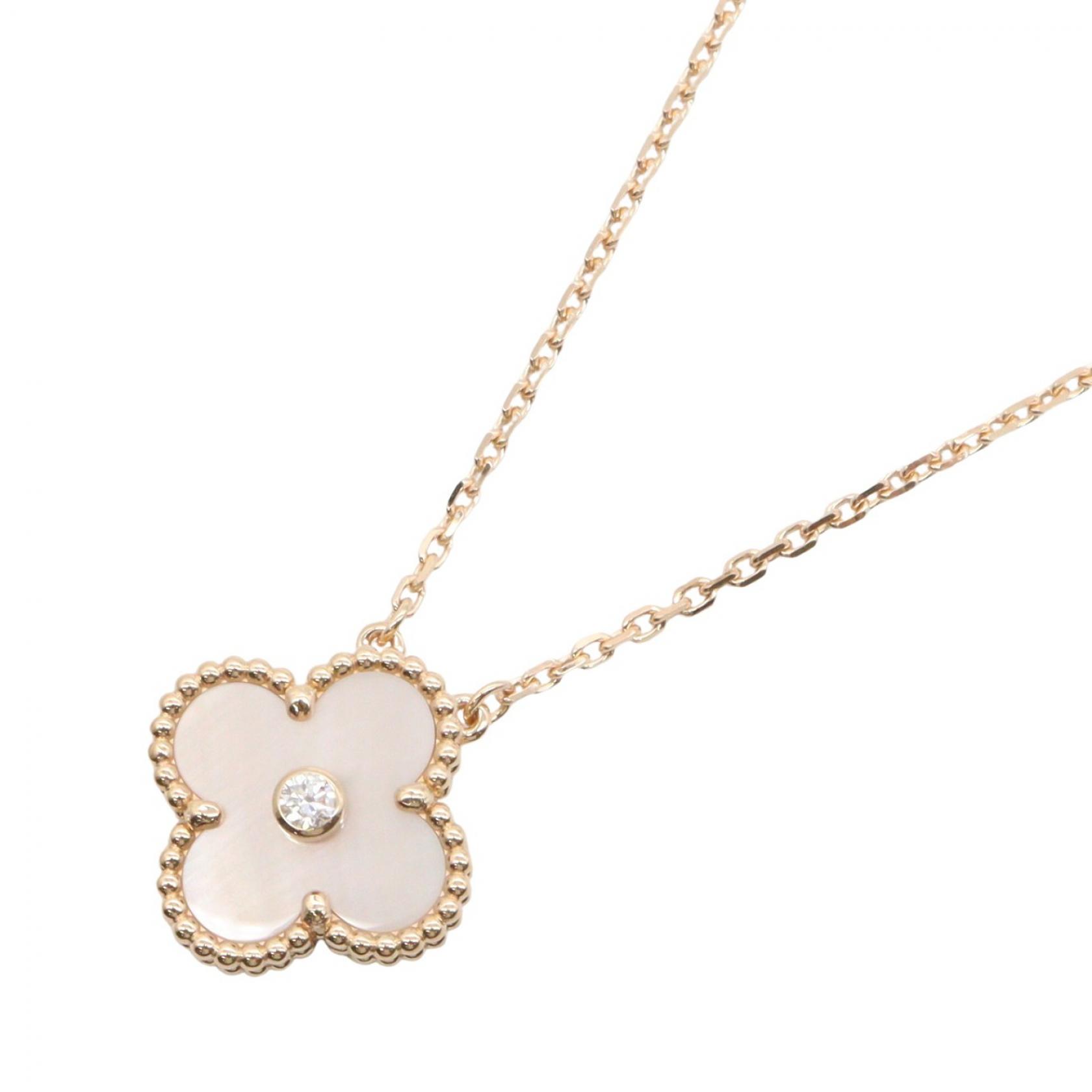 【二手】梵克雅寶 (Van Cleef & Arpels) Vintage Alhambra 珍珠母貝單吊墜項鍊 VCARPM0P00，頸圍 37/41.5cm，K18PG（玫瑰金）
