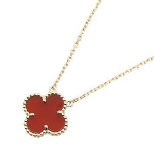 【二手】梵克雅寶 (Van Cleef & Arpels) 復古 Alhambra 紅玉髓項鍊 VCARD38500，頸圍 37.5/42 厘米，18K（黃金）復古 Alhambra 紅玉髓項鍊