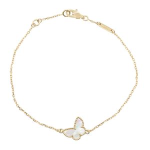 【二手】梵克雅寶 Sweet Alhambra Papillon 珍珠母貝手鍊 VCARF69000，腕圍 15.5/17 厘米，18K（黃金）
