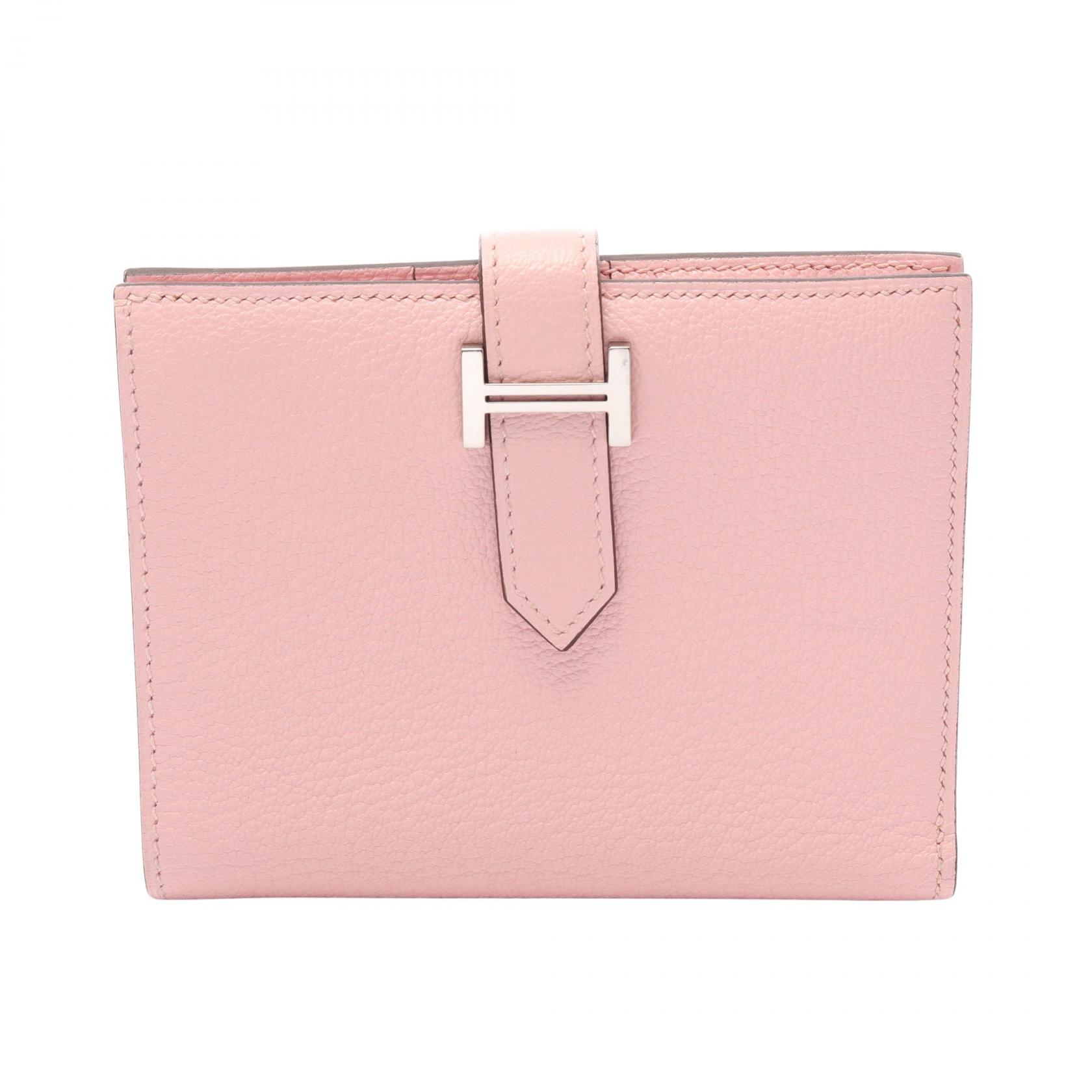 【二手】愛馬仕 HERMES 雙折皮夾 Bearn Compact 玫瑰櫻花色 其他 Bearn Compact 玫瑰櫻花色 女士二手 A