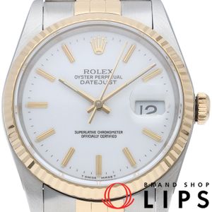 Rolex Datejust Men's Watch 16233(L) - Box, Warranty Card, 18K Yellow Gold/Stainless Steel, White, Overhauled & Polished, 1990 Model, Excellent Condition [Used]