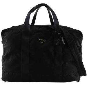 プラダ PRADA ボストンバッグ ナイロン 黒 肩掛け,手提げ,A4 ダブルファスナー ユニセックス【中古】