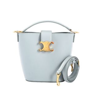【中古】セリーヌCELINE ショルダーバッグ ルイーズミニバケットバッグ 10N473 カーフ ライトブルー