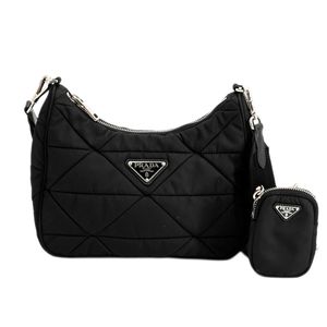 【二手】Prada PRADA 單肩包 附襯墊 Re-Nylon 單肩包 1BC151 Re-Nylon 黑色