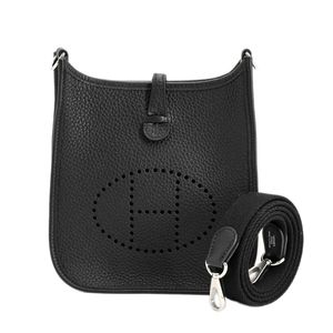 【中古】エルメスHERMES ショルダーバッグ エブリンTPMアマゾン トリヨンクレマンス ブラック