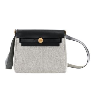 【中古】エルメスHERMES ショルダーバッグ エールバッグジップ20 トワルアッシュ/ヴァッシュハンター エクリュ