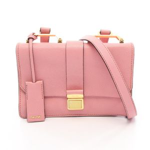[Used] Miu Miu Madras Shoulder Bag, Pink Leather, Women's, Used A