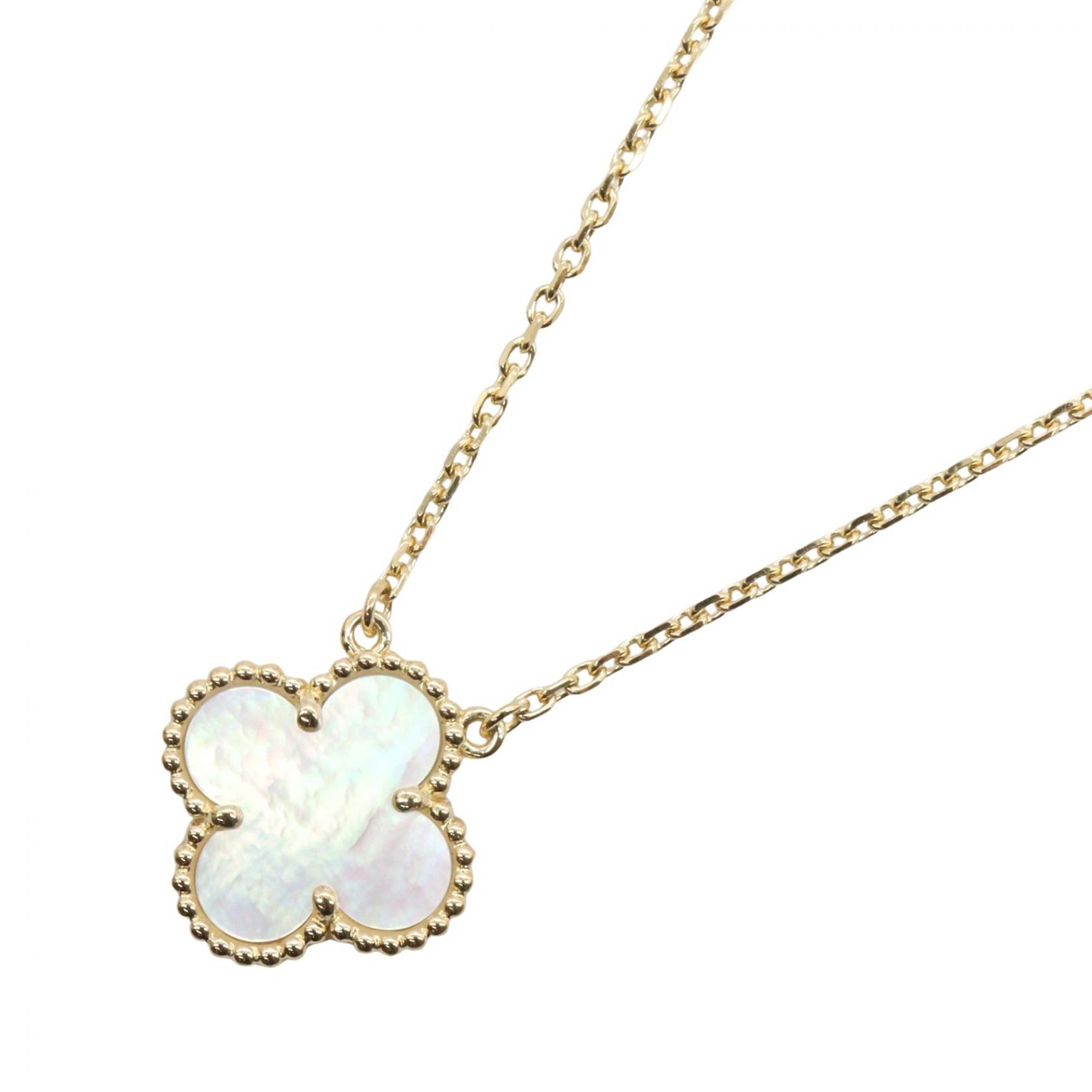 【二手】梵克雅寶 (Van Cleef & Arpels) 復古 Alhambra 珍珠母貝項鍊 VCARA45900，頸圍 37.5/42 釐米，18K 黃金