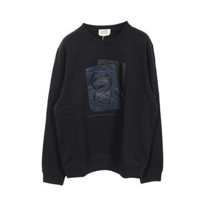 [Used] Hermes HERMES Sweatshirt Leather Patch Cotton Sweatshirt Men's Used A