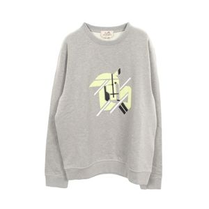 [Used] Hermes HERMES Sweatshirt Leather Patch Cotton Sweatshirt Men's Used A