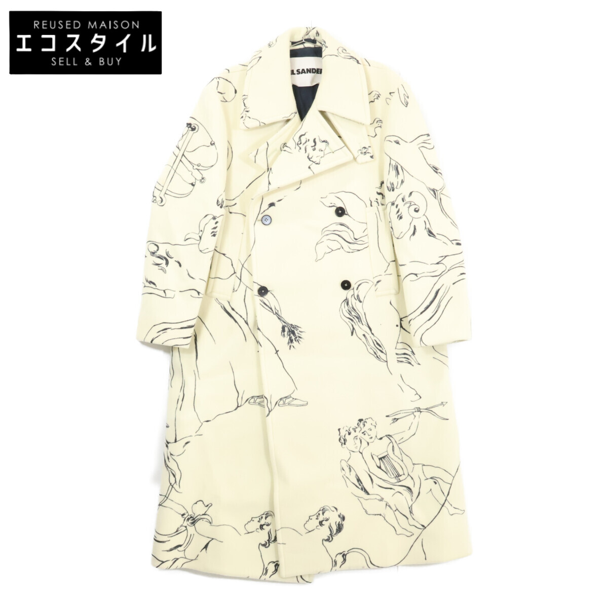 Jil Sander [國內授權經銷商] 22AW J21AA0036 全印花羊毛運動夾克，44 碼 [二手]