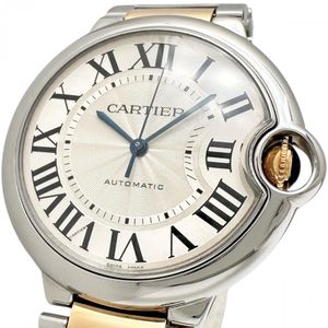 CARTIER/カルティエ バロンブルーMM W6920047 腕時計 ステンレススチール/K18YGイエローゴールド 自動巻き/オートマ レディース