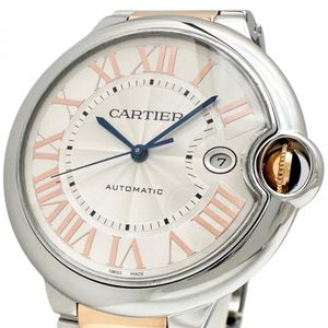 CARTIER/カルティエ バロンブルーLM デイト W6920095 腕時計 ステンレススチール/K18PGピンクゴールド 自動巻き/オートマ メンズ