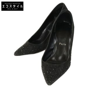 Christian Louboutin 麂皮鑲鑽尖頭高跟鞋，37碼 [二手]