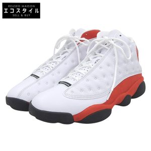 Nike Air Jordan 13 Retro High-Top Shoes, Men's, White x RED, Size 27cm, 414571-102, Size 9 (US) [Used] (Like New)