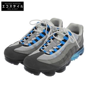 Nike AIR VAPORMAX 95 Shoes, Men's, Gray x Blue, Size 28cm, AJ7292-002, Size 10 (US) [Used]