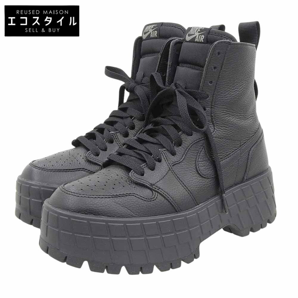 Nike Air Jordan 1 Brooklyn 女款真皮運動鞋靴，黑色，尺寸 25cm（美國號），FJ5737-001，成色極佳 [二手]