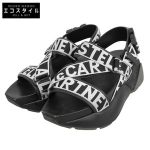 Stella McCartney Logo Tape Tech Platform Sandals, Women's, Black, Size 38 (Used)