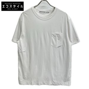 Alexander Wang UCC2221528 White Crewneck Short-Sleeve T-Shirt with Chest Pocket, Size M [Used]