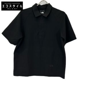 The North Face 노스페이스 NT22660 블랙 트란클 숏 슬리브 집업 폴로 셔츠 S【중고】