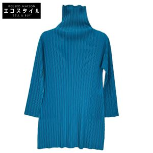 PLEATS PLEASE ISSEY MIYAKE PP63-T354 블루 하이넥 긴팔 상의(기타) 3 [중고]