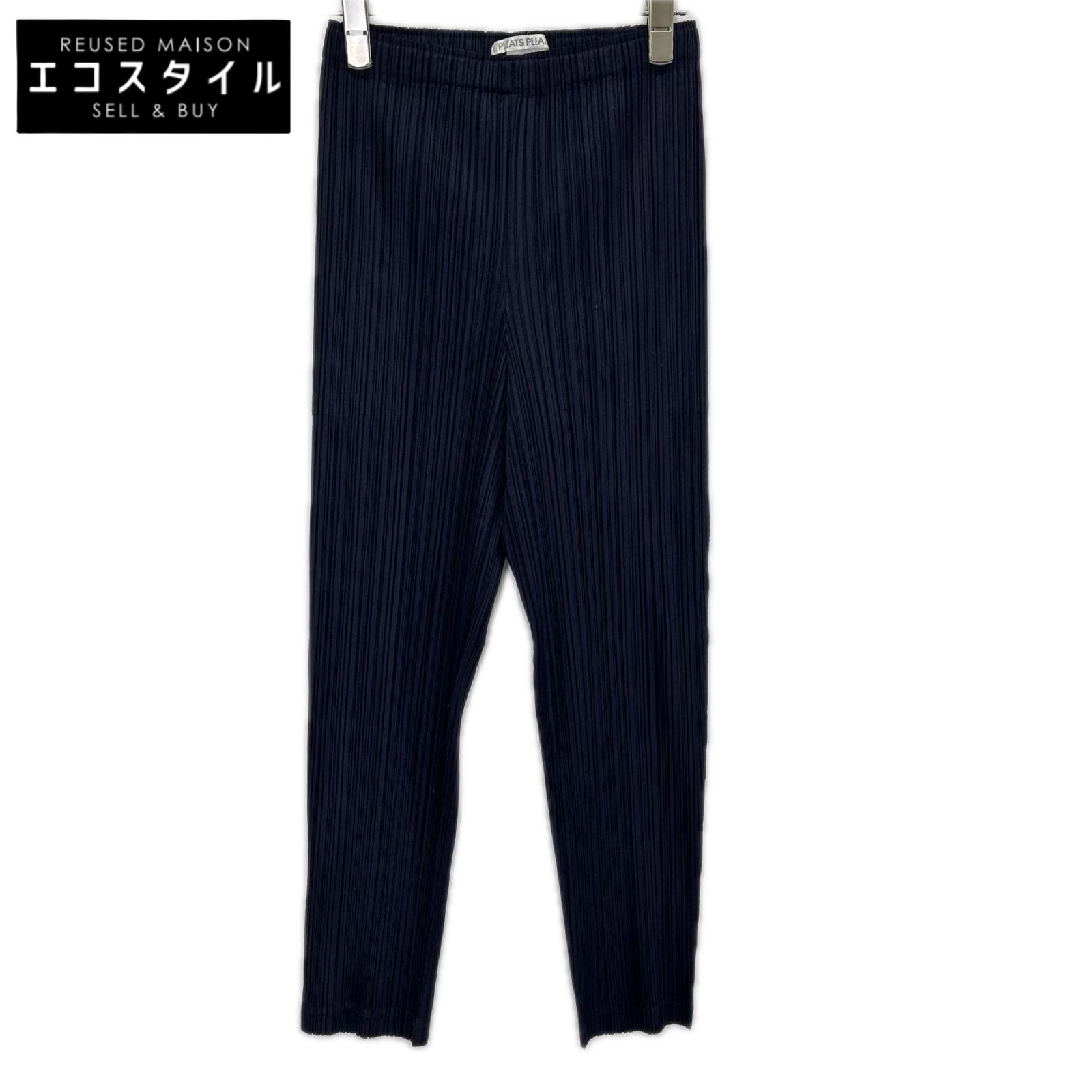 Pleats Please PP71-JF421 Navy Pleated Easy Pants, Size 1 [Used