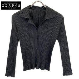 PLEATS PLEASE ISSEY MIYAKE PP51-JJ147 블랙 오픈 칼라 플리츠 블라우스 3 [중고]