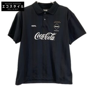 FC REAL Bristol FCRB-260153 x 可口可樂黑色條紋 Polo 衫，M 碼 [二手]