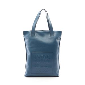【二手】 LOEWE手提包，購物袋，深藍色皮革，Anagram 手提包，女士，二手 B